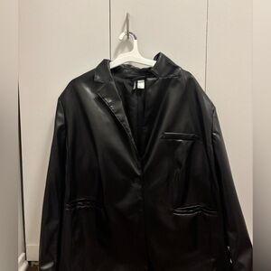 Oversized leather jacket